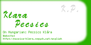 klara pecsics business card