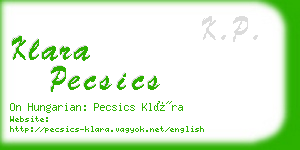 klara pecsics business card